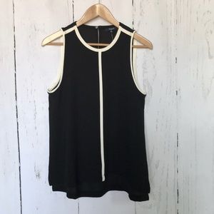 Elegant Black and White Sleeveless Top